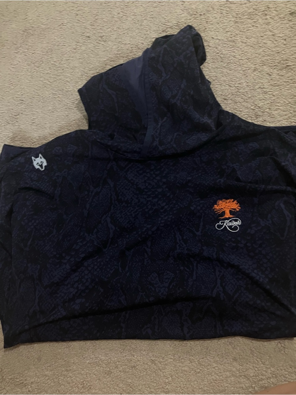 Greyson Men's Navy Performance Jacket with Orange Tree Logo
